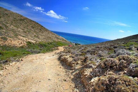 dirt road on a mountain slope. Greece. Rhodes

の写真素材