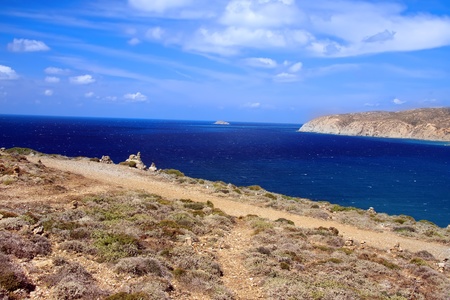Greece. Rhodes. Prasonisi - &quot,the Kiss of two seas&quot,の写真素材