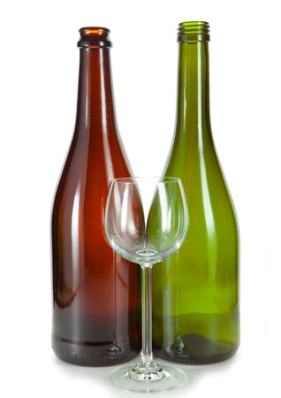 Two bottles and glassの写真素材