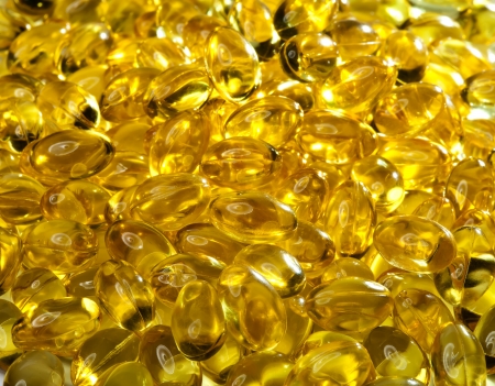 Yellow liquid  capsules  の写真素材