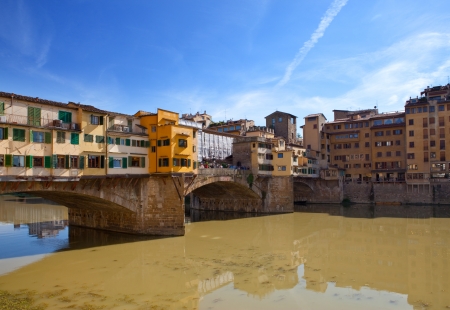 Italy. Florence. Bridge Ponte Vecchio の写真素材