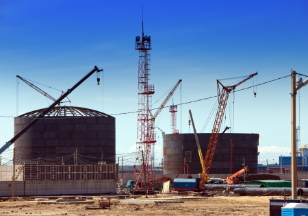 Work of new sea trading port of the Ust-Luga. Russia. の写真素材