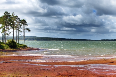 Mare-aux-Vacoas-the largest water reservoir of Mauritiusの写真素材