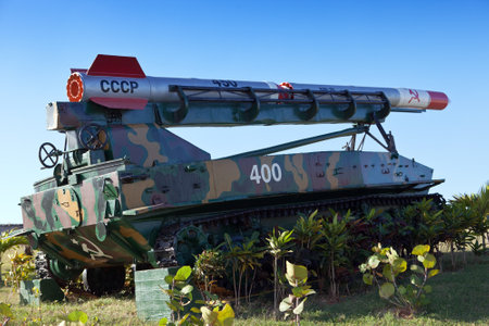 Cuba. Havana. Fortress Morro- Cabana. The exhibition of the Soviet weapon devoted to memory of the Caribbean Crisis (Cuban missile crisis)のeditorial素材