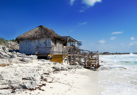 Wooden hut on the seashore  Cayo Largoの写真素材