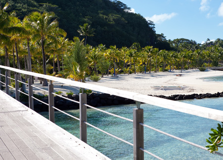 wooden bridge on the tropical island