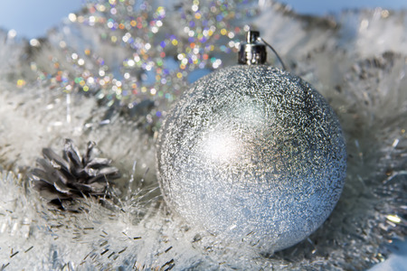 Silvery New Year's ballの写真素材