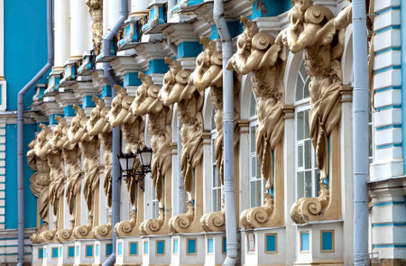 Katherine's Palace hall in Tsarskoe Selo (Pushkin), Russiaのeditorial素材