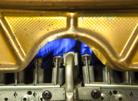 Element of ignition of the gas water heaterの写真素材