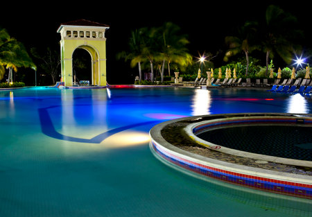 night illumination  poolのeditorial素材