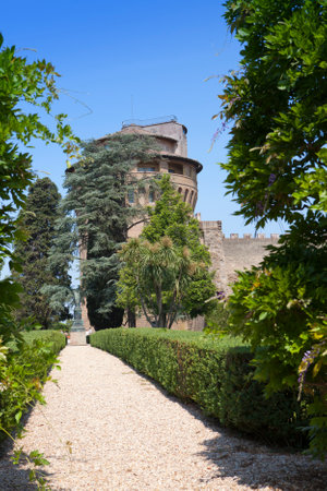 VATICAN- SEPTEMBER 20: Saint Ioann's tower at the Vatican Gardens on September 20, 2010 in Vatican, Rome, Italyのeditorial素材