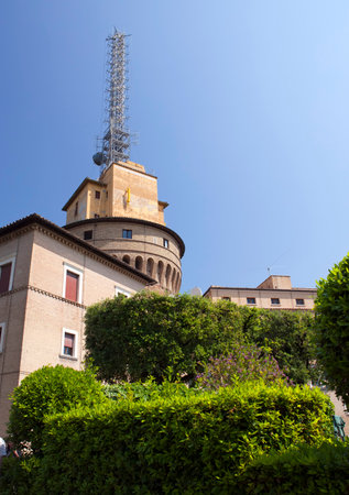 VATICAN- SEPTEMBER 20:Vatican Radio building at the Vatican Gardens on September 20, 2010 in Vatican, Rome, Italyのeditorial素材