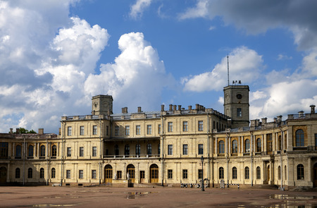 Russia,Gatchina, parade ground before palace, clouds .の写真素材