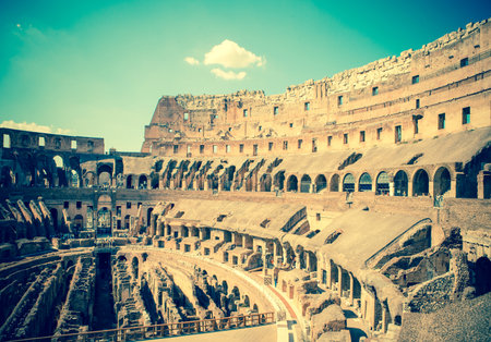 Italy. Rome. The ancient Collosseo. Tinted photoのeditorial素材