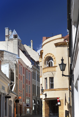 Old houses on the Old city. Tallinn. Estoniaの写真素材