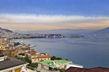 Italy. A bay of Naples. View of the city on topの写真素材