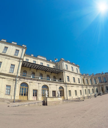 square in front of the palace. Gatchina. St. Petersburg. Russiaのeditorial素材