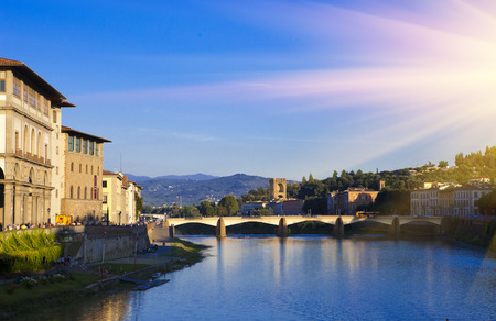 View of Florence. Bridge over the Arno Riverの写真素材