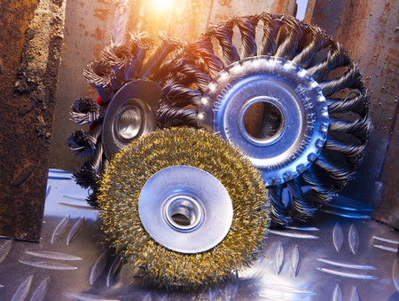 wire brush for mechanical cleaning of metalの写真素材