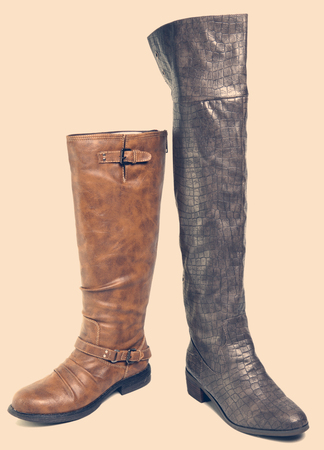 high women old fashioned design mass production high boots, with a retro effectの写真素材