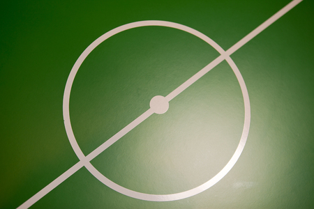 Toy soccer green field, the centerの写真素材