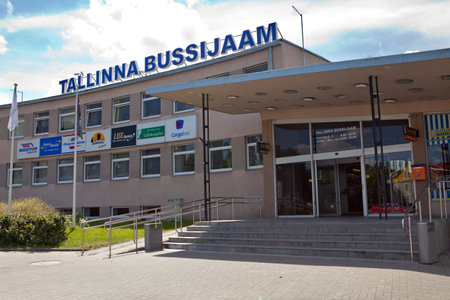 TALLINN, ESTONIA- JUNE 17-2012: central Bus station.のeditorial素材