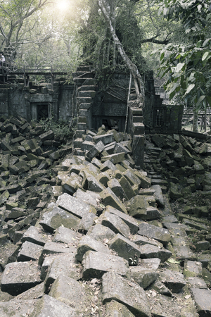 Beng Mealea temple  ruin in the Koh Ker complex, Siem Reap, Cambodiaの写真素材
