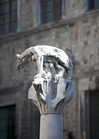ITALY, SIENA- SEPTEMBER 22, 2010: Contrada She-wolfのeditorial素材