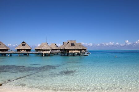huts on water in the sea