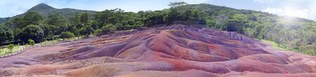Seven Coloured Earth on Chamarel, most popular Mauritius tourist spot, Africaの写真素材