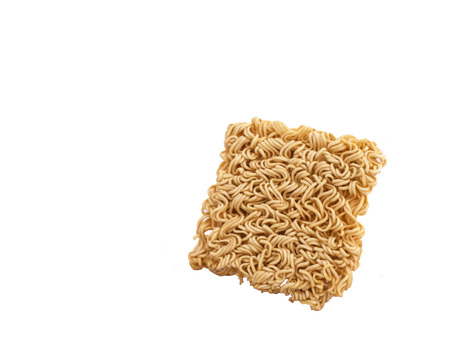instant noodles on White backgroundの写真素材