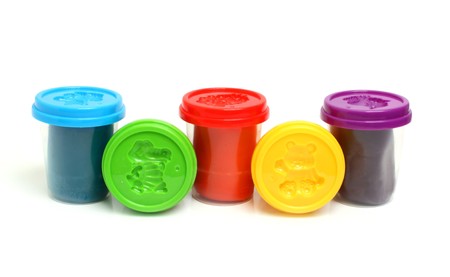 much colors plasticine isolated on white background