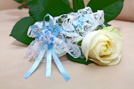 wedding garter from the bride and roseの写真素材