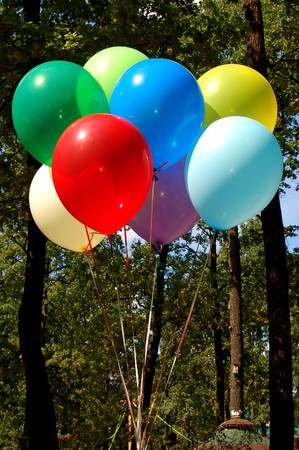 colored air balloon outdoorsの写真素材