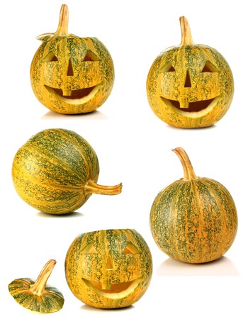 halloween pumpkin isolated on white backgroundの写真素材