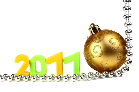 decorations for new year and christmas isolated on white background