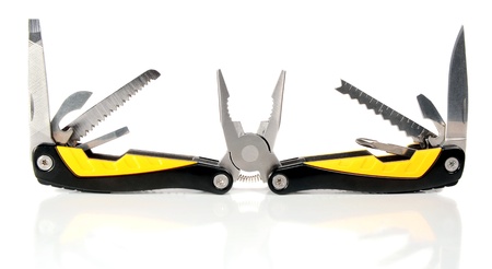 swiss knife isolated on white background