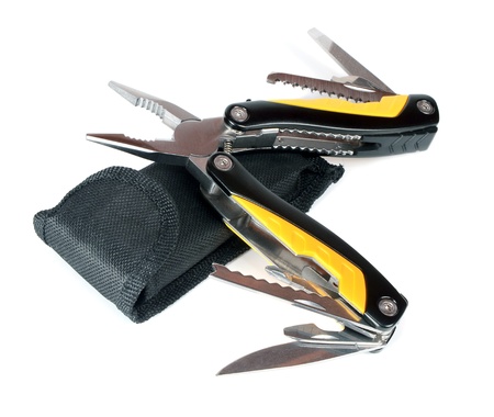 swiss knife isolated on white background