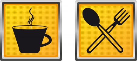 icons cup fork and spoon for design vector illustration isolated on white backgroundの写真素材