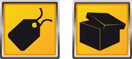 icons label and box for design vector illustration isolated on white backgroundの写真素材