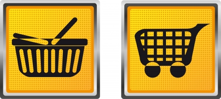 icons shopping cart and trolley for design vector illustration isolated on white backgroundの写真素材