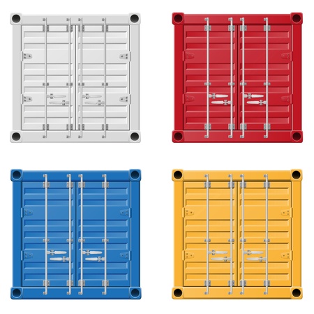 cargo container illustration isolated on white background
