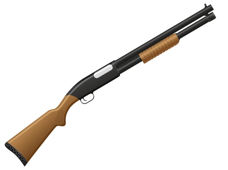 shotgun illustration isolated on white backgroundの写真素材