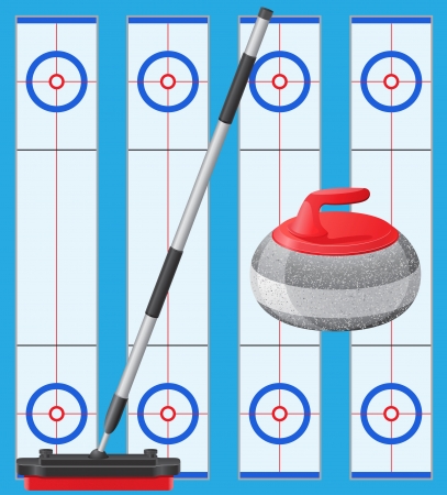 curling sport game illustrationの写真素材
