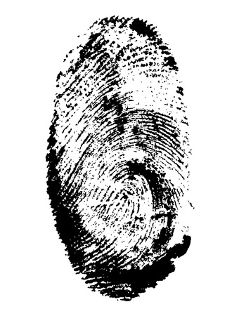 fingerprint black vector illustration isolated on gray backgroundの写真素材
