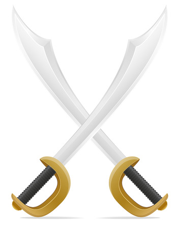 old retro pirate sword vector illustration isolated on white backgroundの写真素材