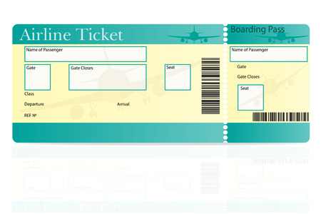 airline ticket vector illustration isolated on white backgroundの写真素材