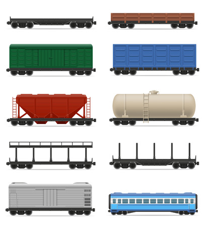 set icons railway carriage train vector illustration isolated on white backgroundの写真素材
