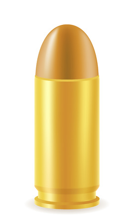 ball cartridge with a bullet illustration isolated on white backgroundの写真素材