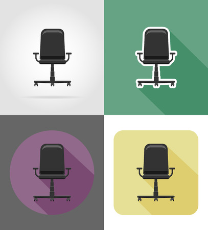 armchair furniture set flat icons vector illustration isolated on white backgroundの写真素材